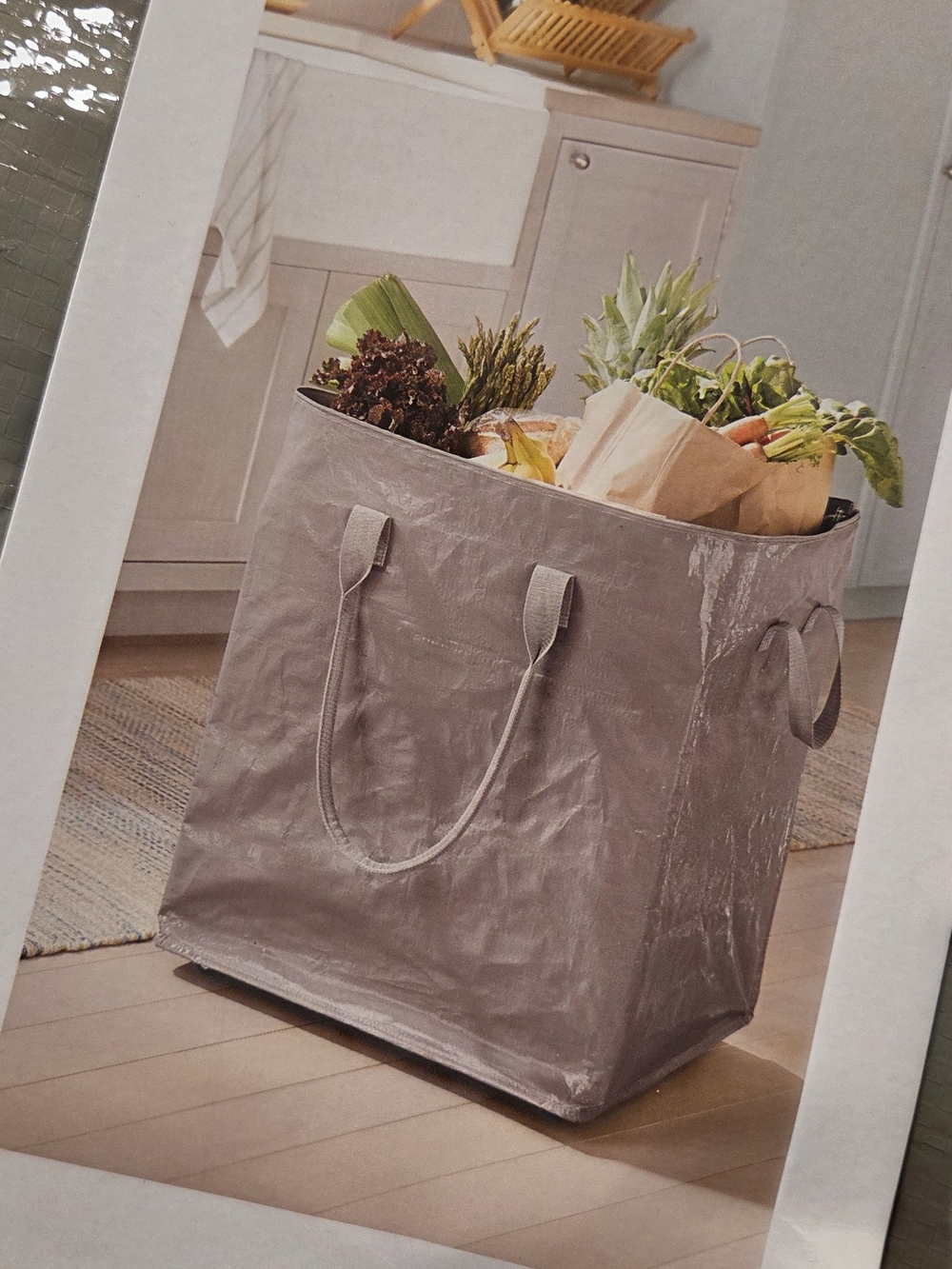 Set Of 2 Large Reusable Rolling Grocery Tote Bags